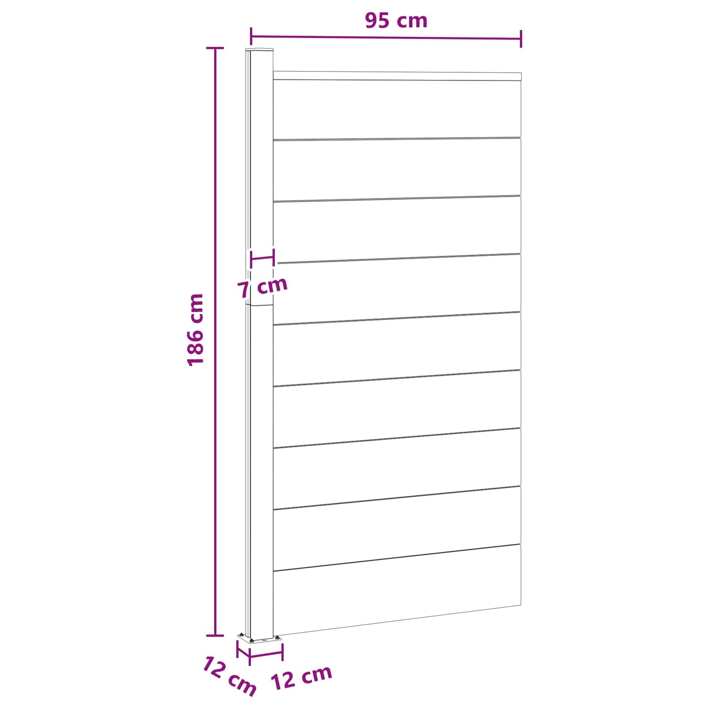 Fence Panel WPC and Aluminium Grey