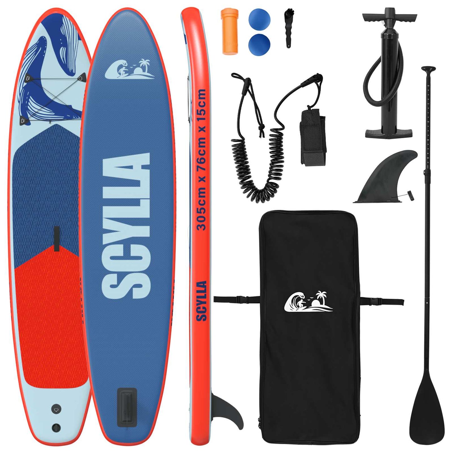 Inflatable Stand Up Paddle Board SCYLLA 305 x 76 x 15 cm Blue