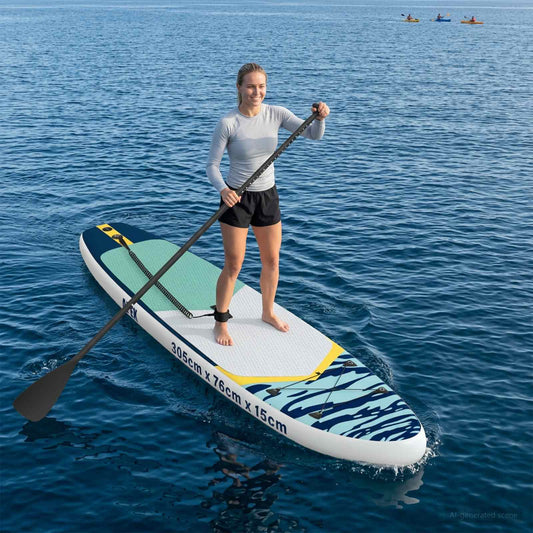 Inflatable Stand Up Paddle Board APEX 305 x 76 x 15 cm Blue for