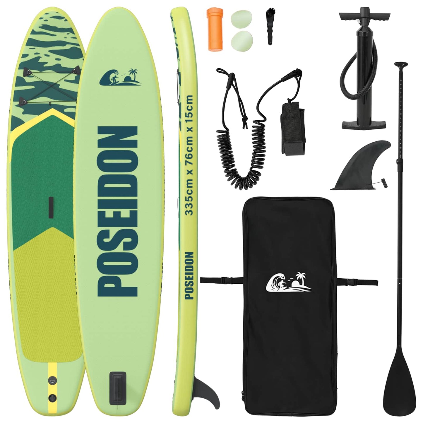 Inflatable Stand Up Paddle Board POSEIDON Green PVC