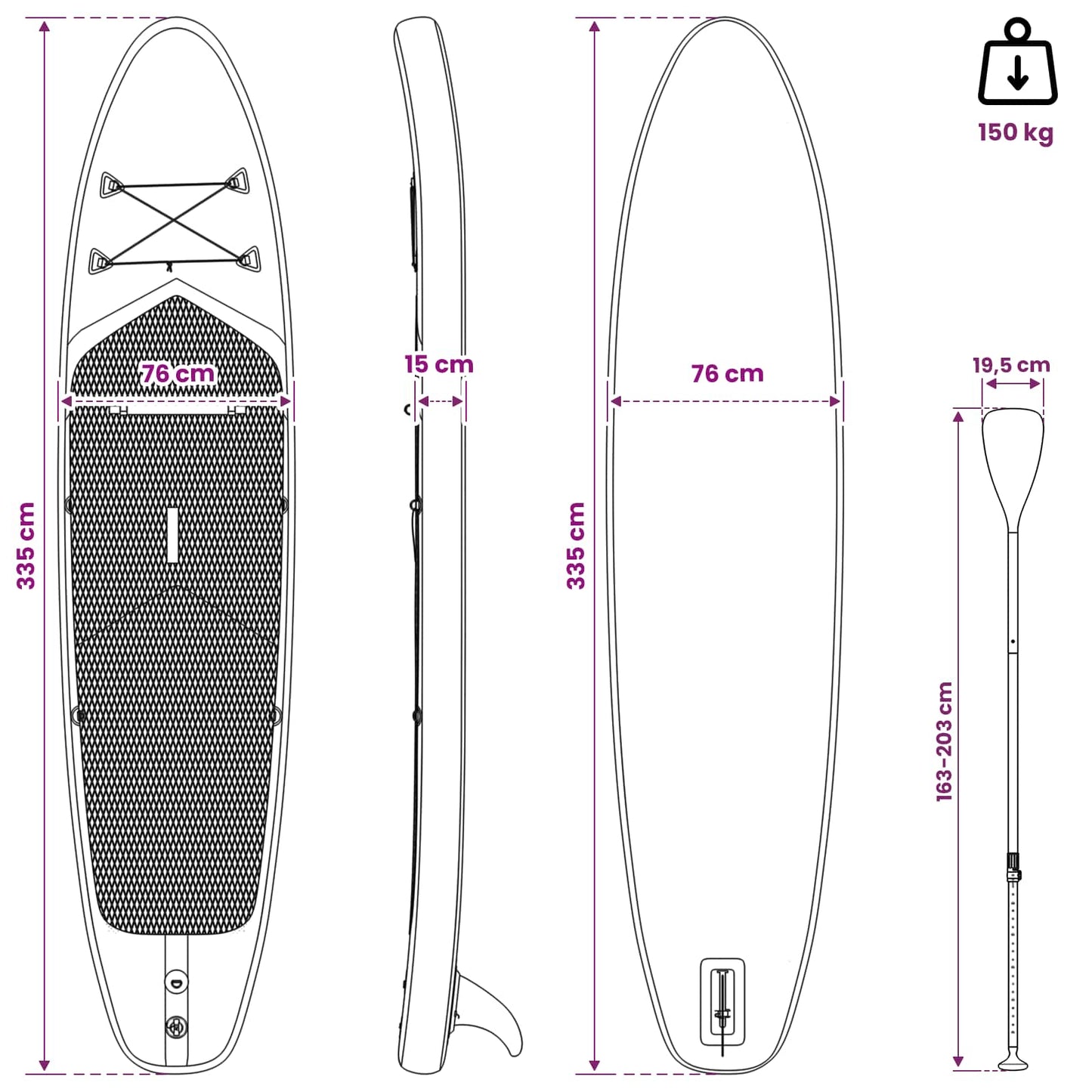 Inflatable Stand Up Paddle Board POSEIDON Green PVC