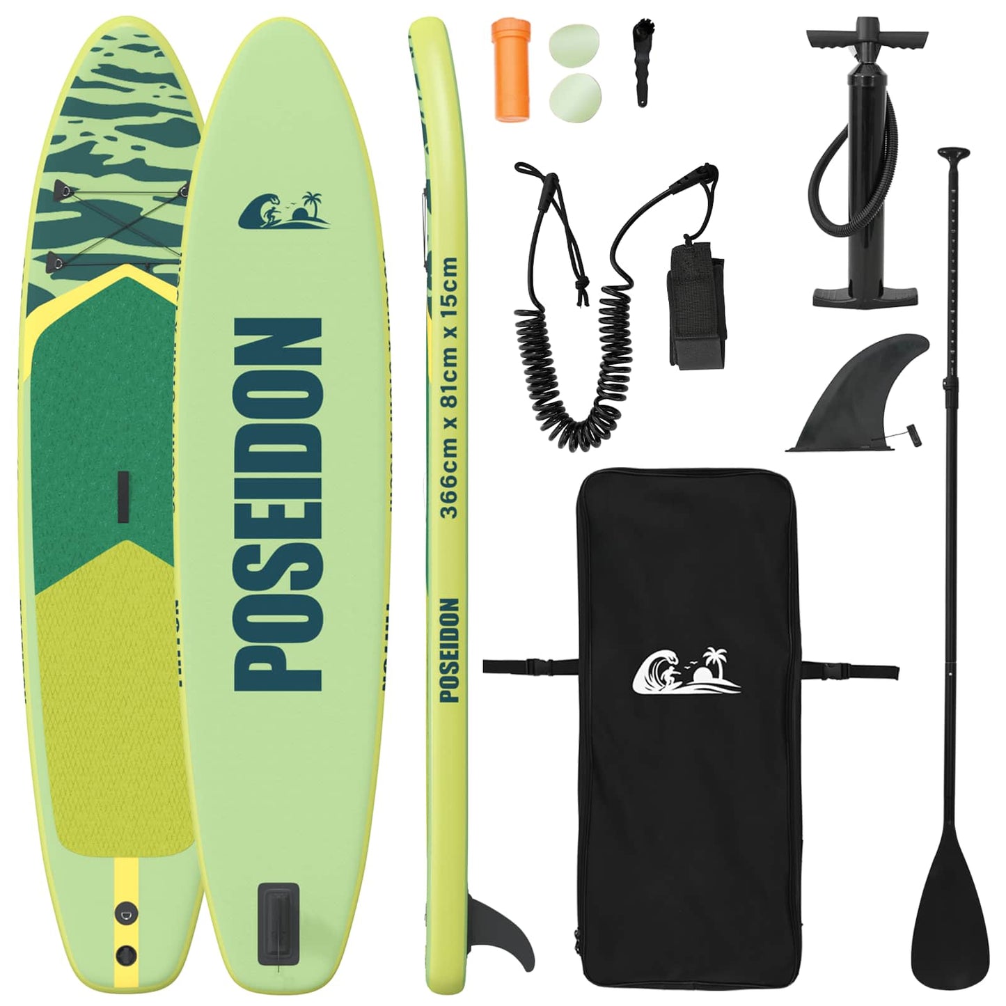Inflatable Stand Up Paddle Board POSEIDON 366 x 81 x 15 cm for