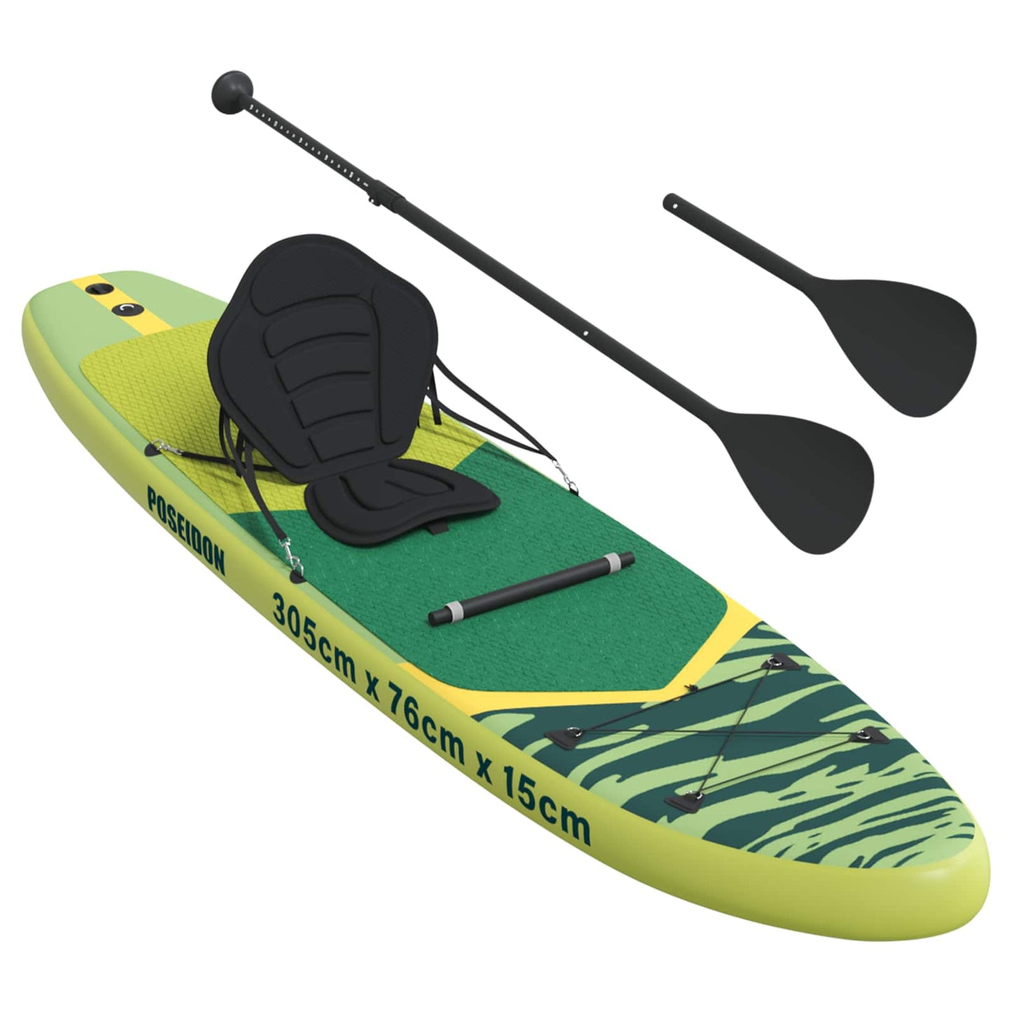 SUP Board with Seat 2-in-1 POSEIDON 305 x 76 x 15 cm Green for