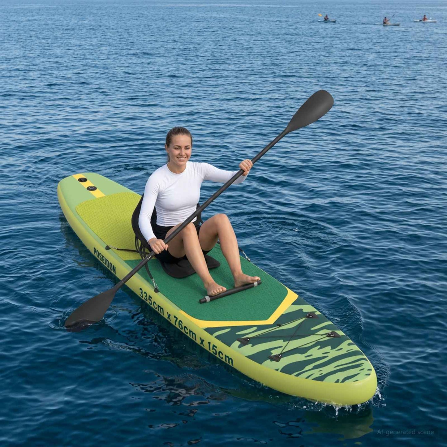 SUP Board with Seat 2-in-1 POSEIDON 335 x 76 x 15 cm Green for