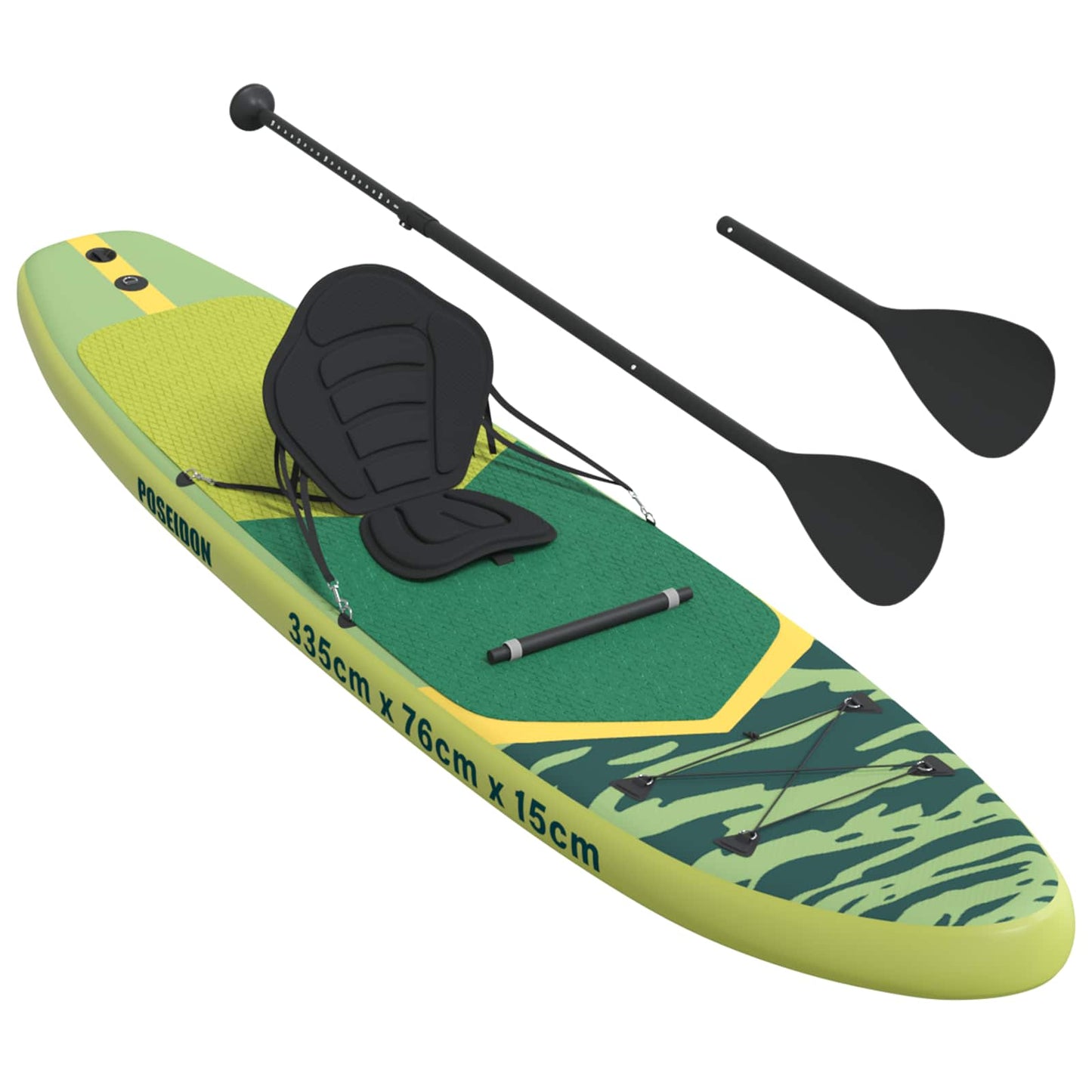 SUP Board with Seat 2-in-1 POSEIDON 335 x 76 x 15 cm Green for