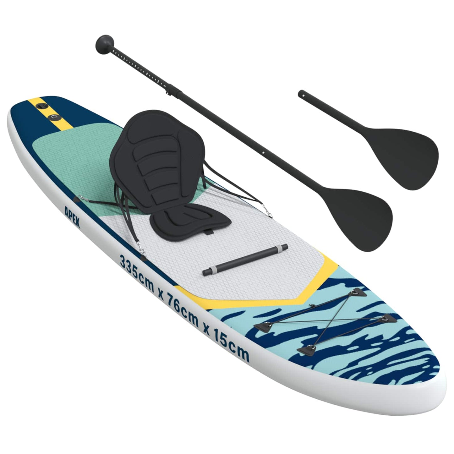 SUP Board with Seat 2-in-1 APEX 335 x 76 x 15 cm Blue for
