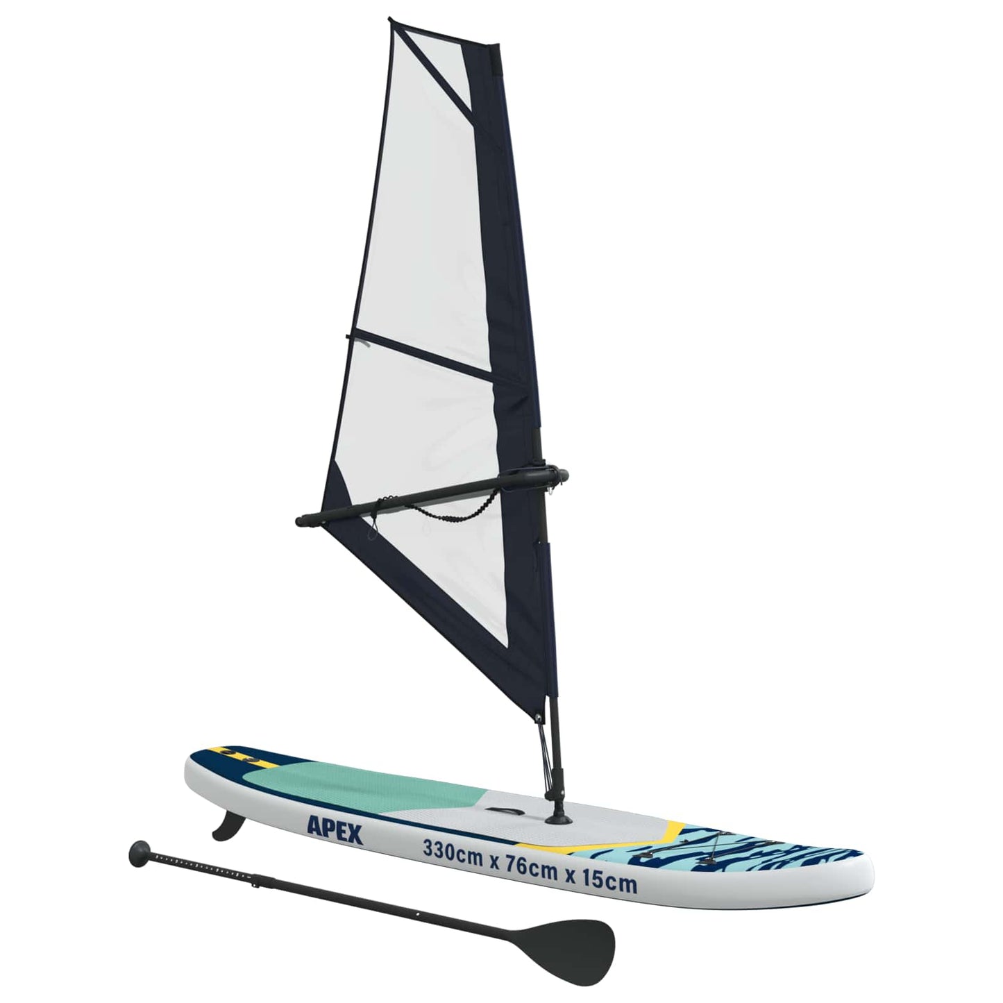 Inflatable SUP Board with Sail APEX 330 x 76 x 15 cm Blue for