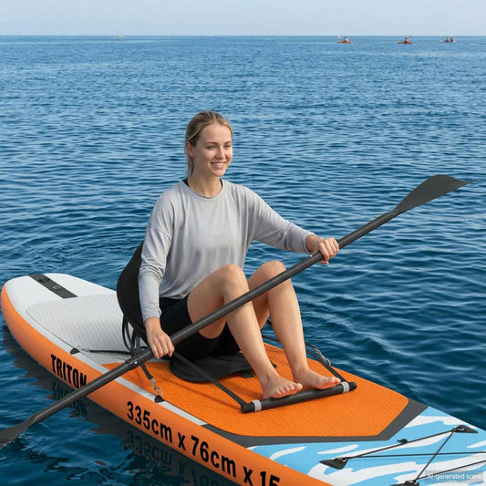 Paddle Board Seat 52 x 31 x 45 cm Lyocell Black