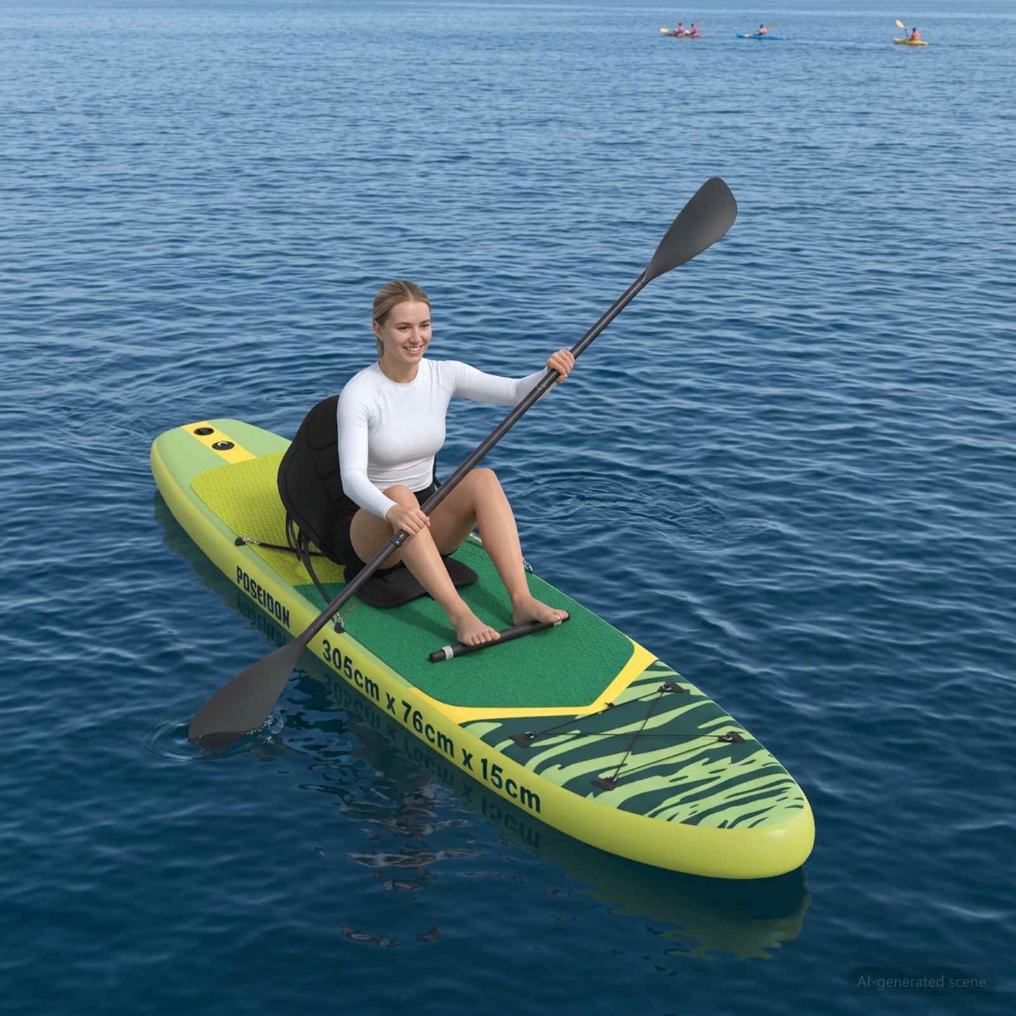 2 in 1 Kayak & SUP Paddle 203 x 19.5 cm Black