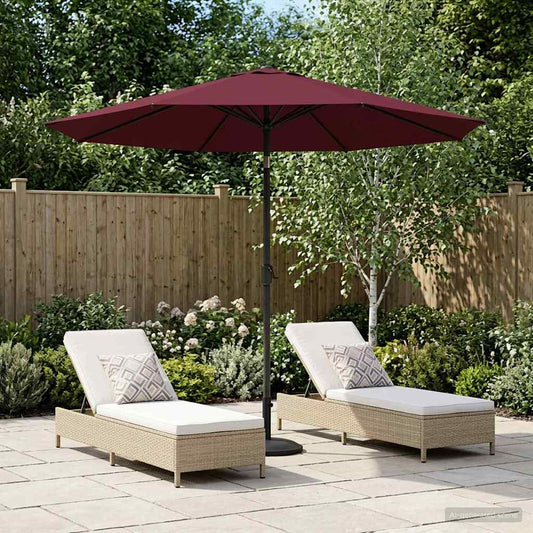 Garden Parasol 230 x 230 cm Polyester Rectangular Bordeaux Red