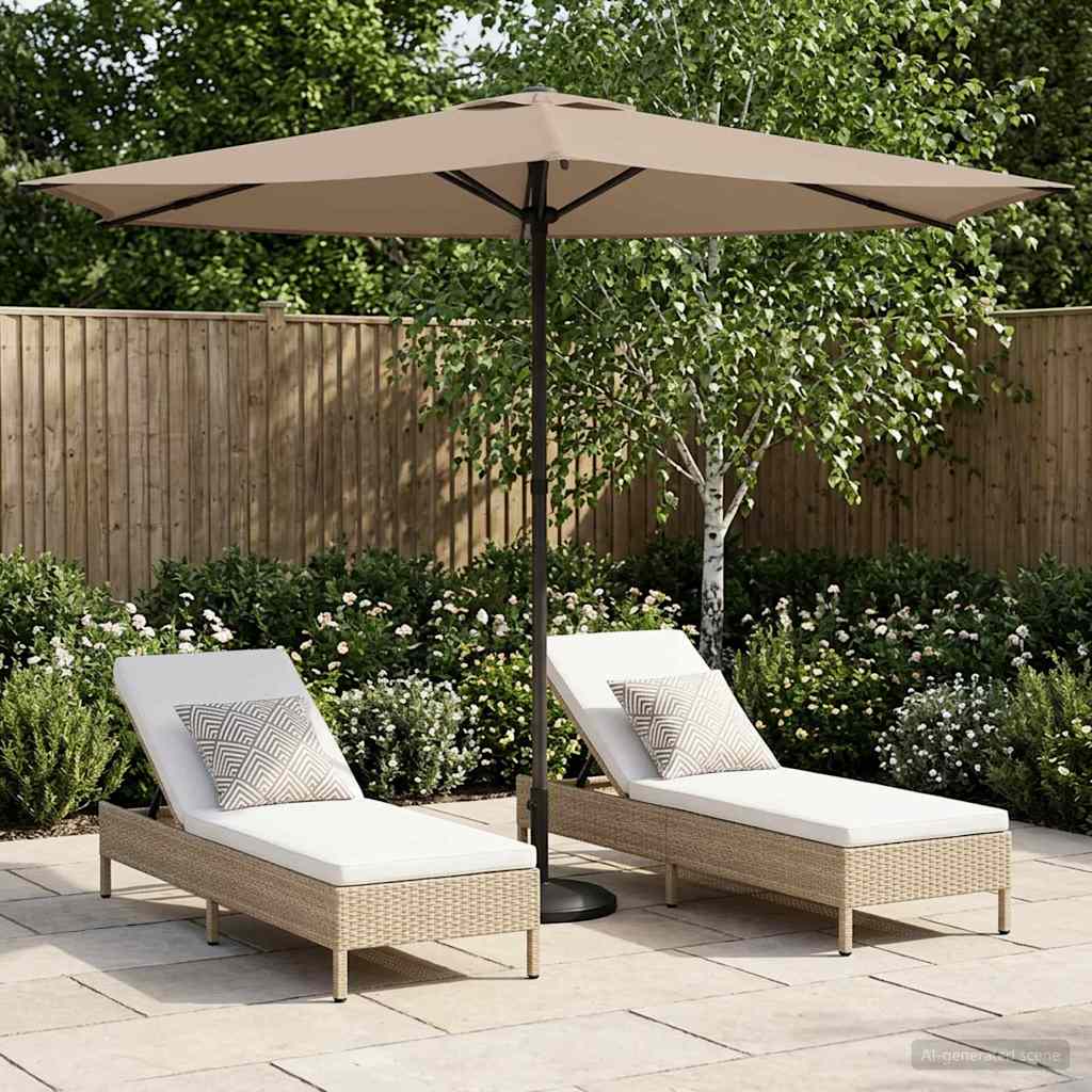 Garden Parasol 270 x 270 cm Polyester Rectangular Taupe