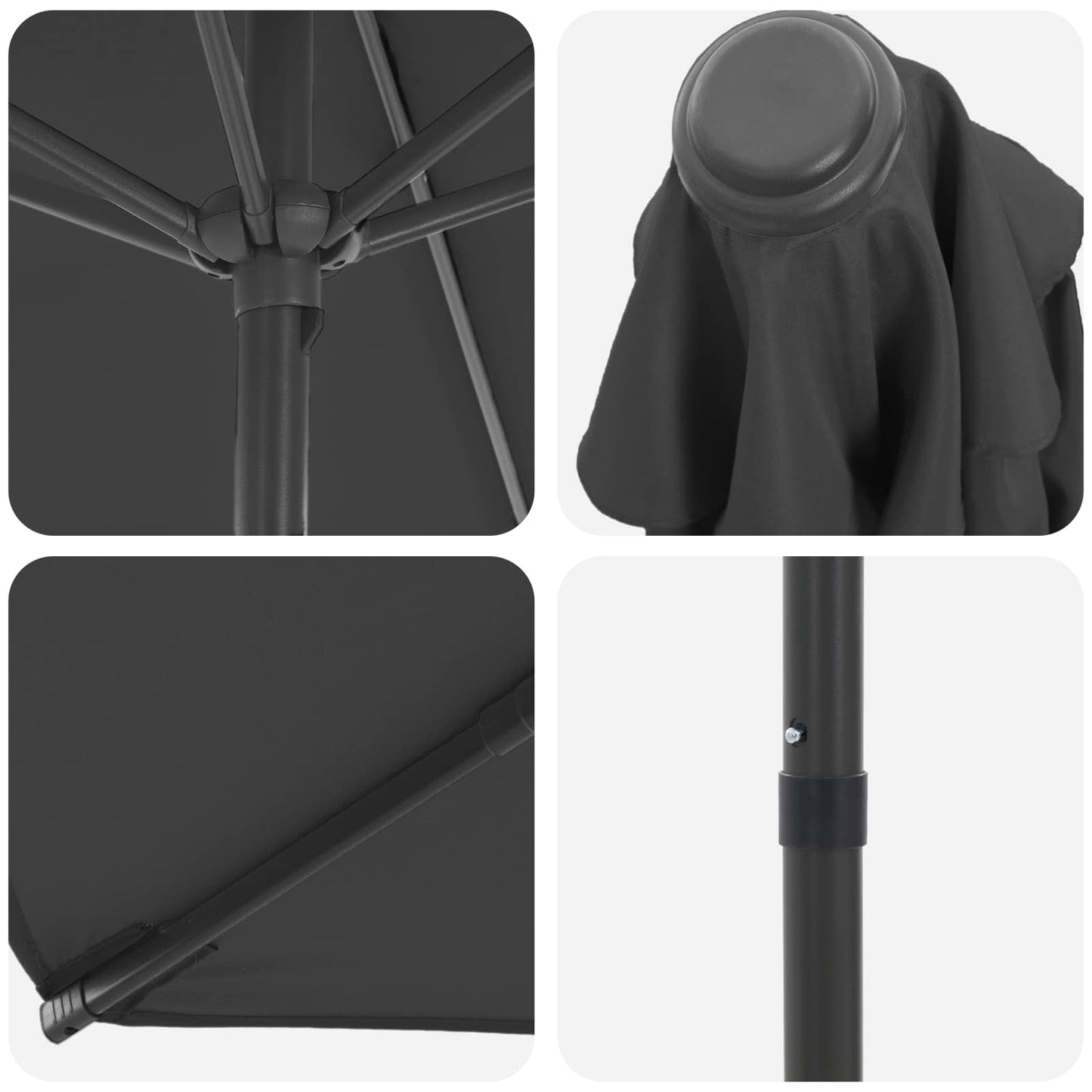 Garden Parasol 270 x 270 cm Polyester Rectangular Anthracite