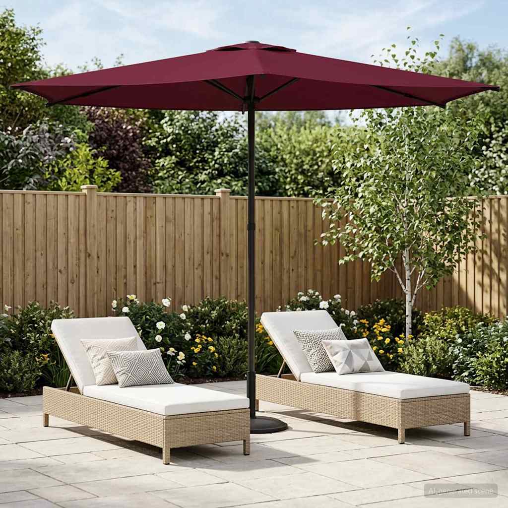 Garden Parasol 270 x 270 cm Polyester Rectangular Bordeaux Red