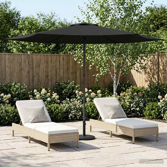 Garden Parasol 300 x 300 cm Polyester Rectangular Anthracite