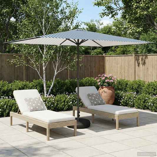Garden Parasol with Base 200 x 300 cm Polyester Rectangular