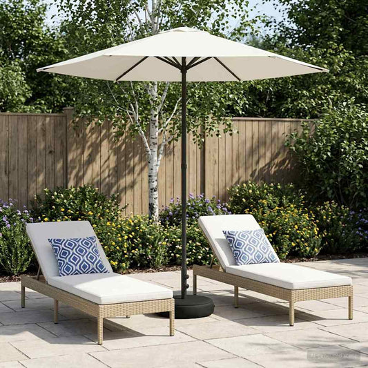 Garden Parasol with Base 230 x 230 cm Polyester Rectangular