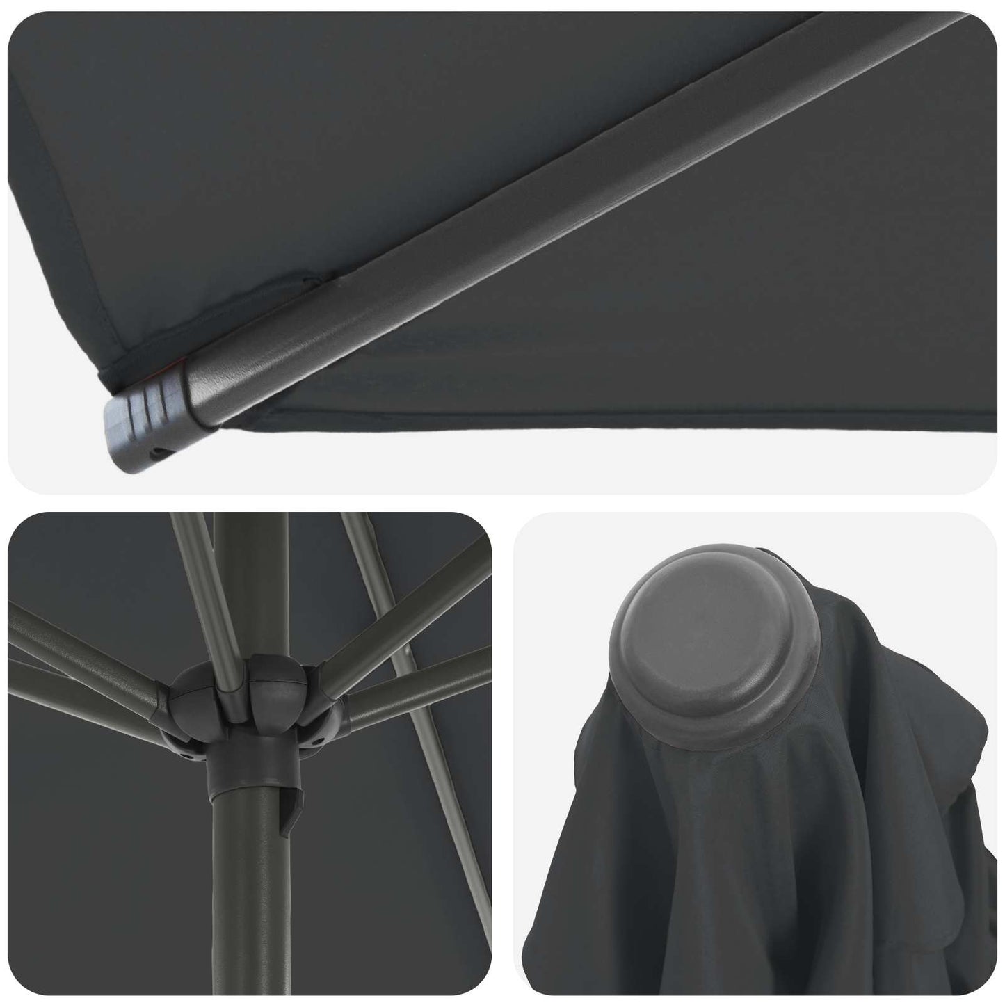 Garden Parasol with Base 230 x 230 cm Polyester Rectangular