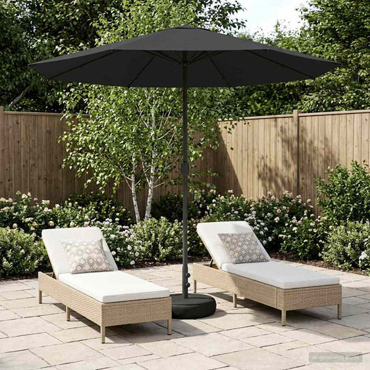Garden Parasol with Base 230 x 230 cm Polyester Rectangular