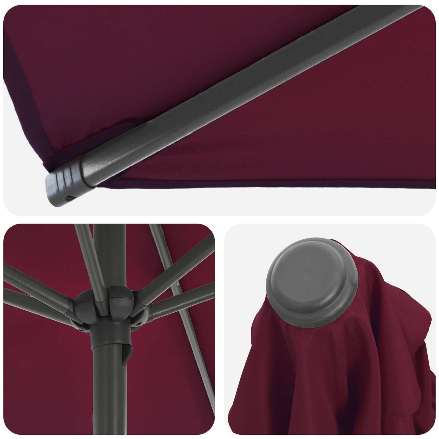 Garden Parasol with Base 230 x 230 cm Polyester Rectangular