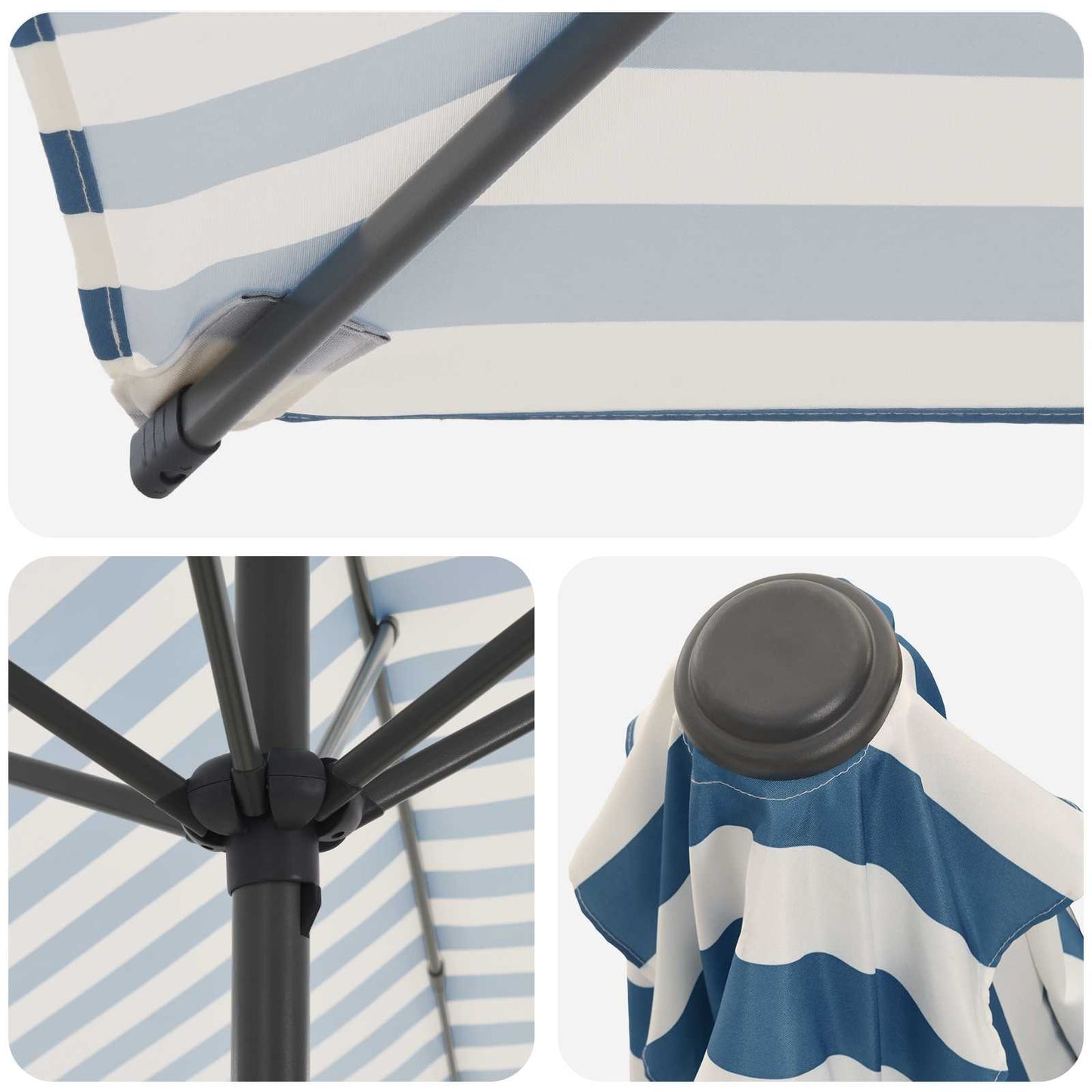 Garden Parasol with Base 230 x 230 cm Polyester Rectangular