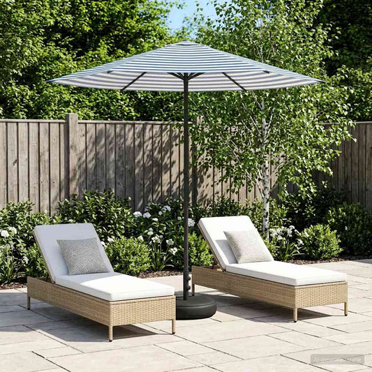 Garden Parasol with Base 230 x 230 cm Polyester Rectangular