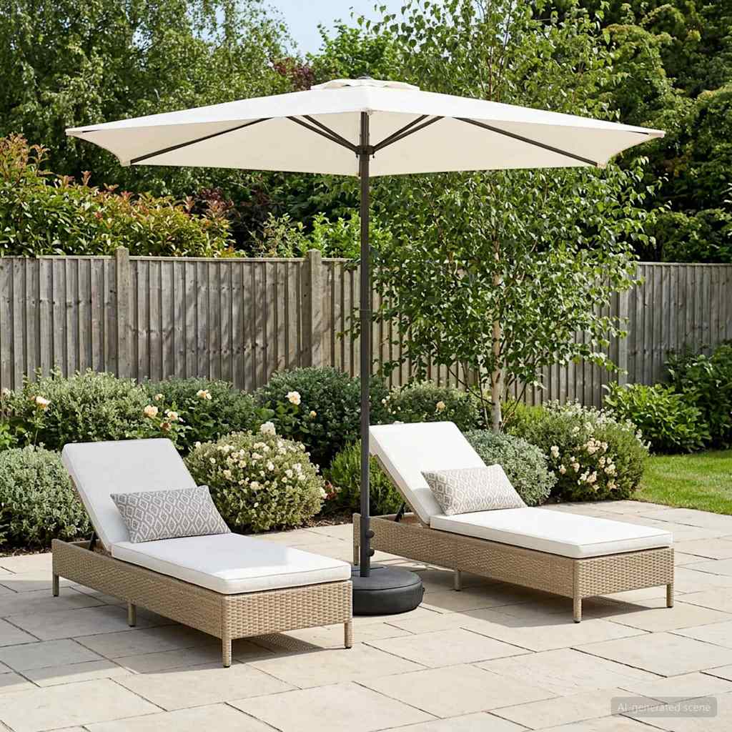 Garden Parasol with Base 270 x 270 cm Polyester Rectangular