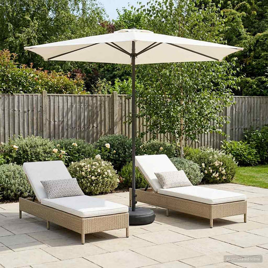 Garden Parasol with Base 270 x 270 cm Polyester Rectangular