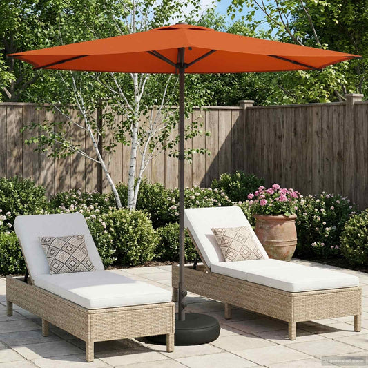 Garden Parasol with Base 270 x 270 cm Polyester Rectangular