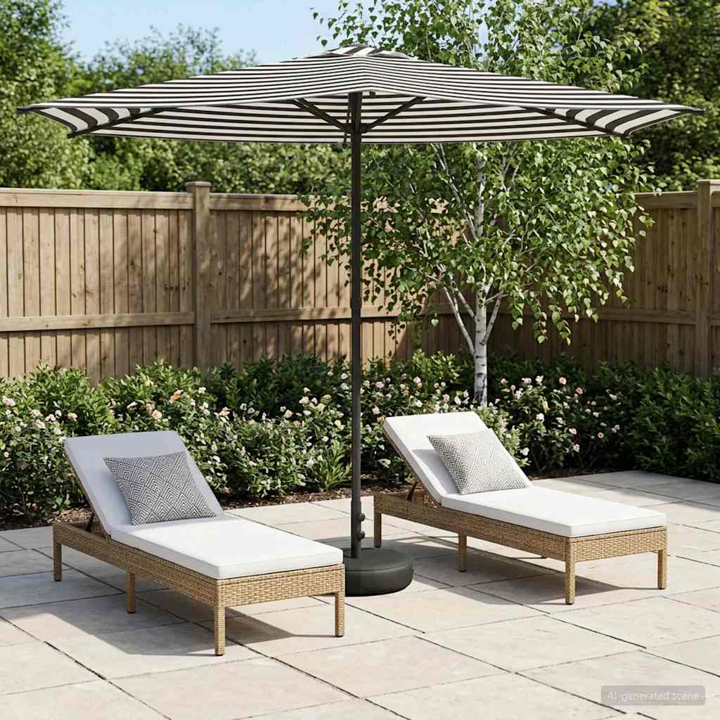 Garden Parasol with Base 270 x 270 cm Polyester Rectangular