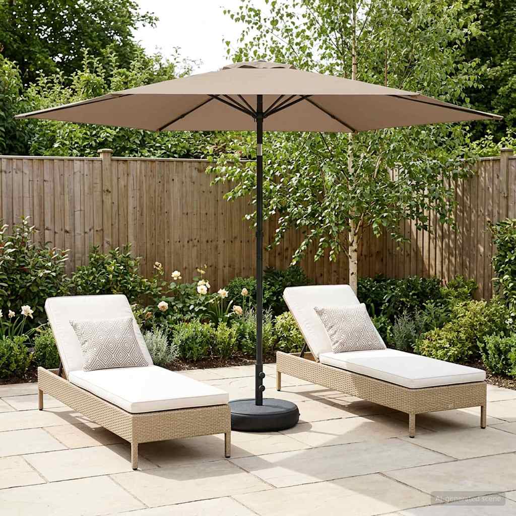 Garden Parasol with Base 300 x 300 cm Polyester Rectangular