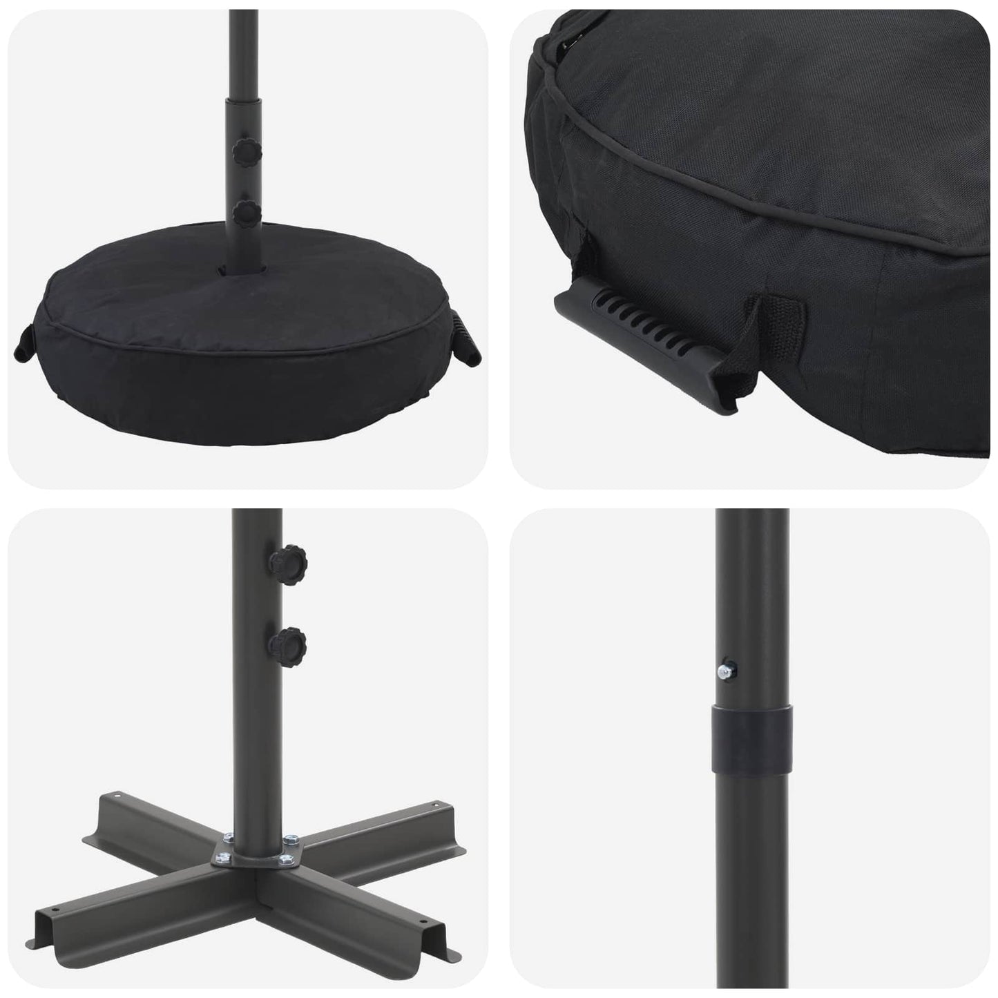 Garden Parasol with Base 300 x 300 cm Polyester Rectangular