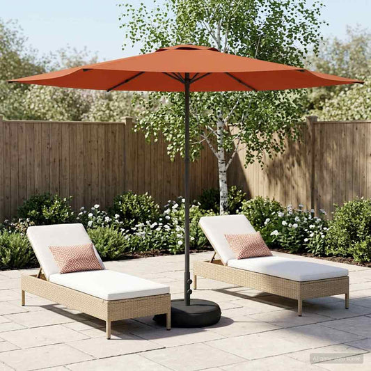 Garden Parasol with Base 300 x 300 cm Polyester Rectangular