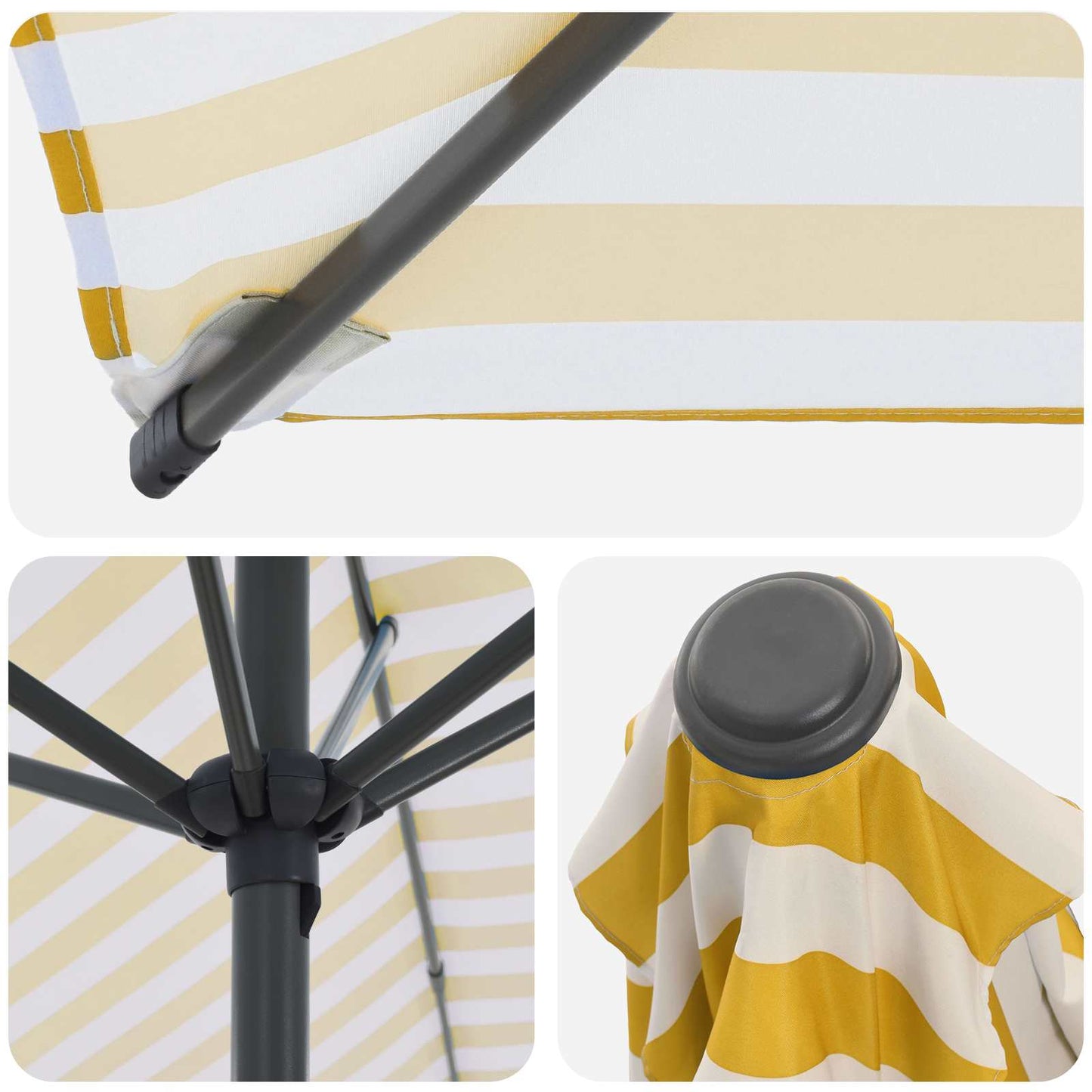 Garden Parasol with Base 300 x 300 cm Polyester Rectangular