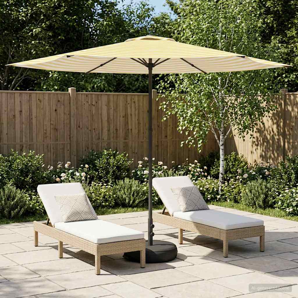 Garden Parasol with Base 300 x 300 cm Polyester Rectangular