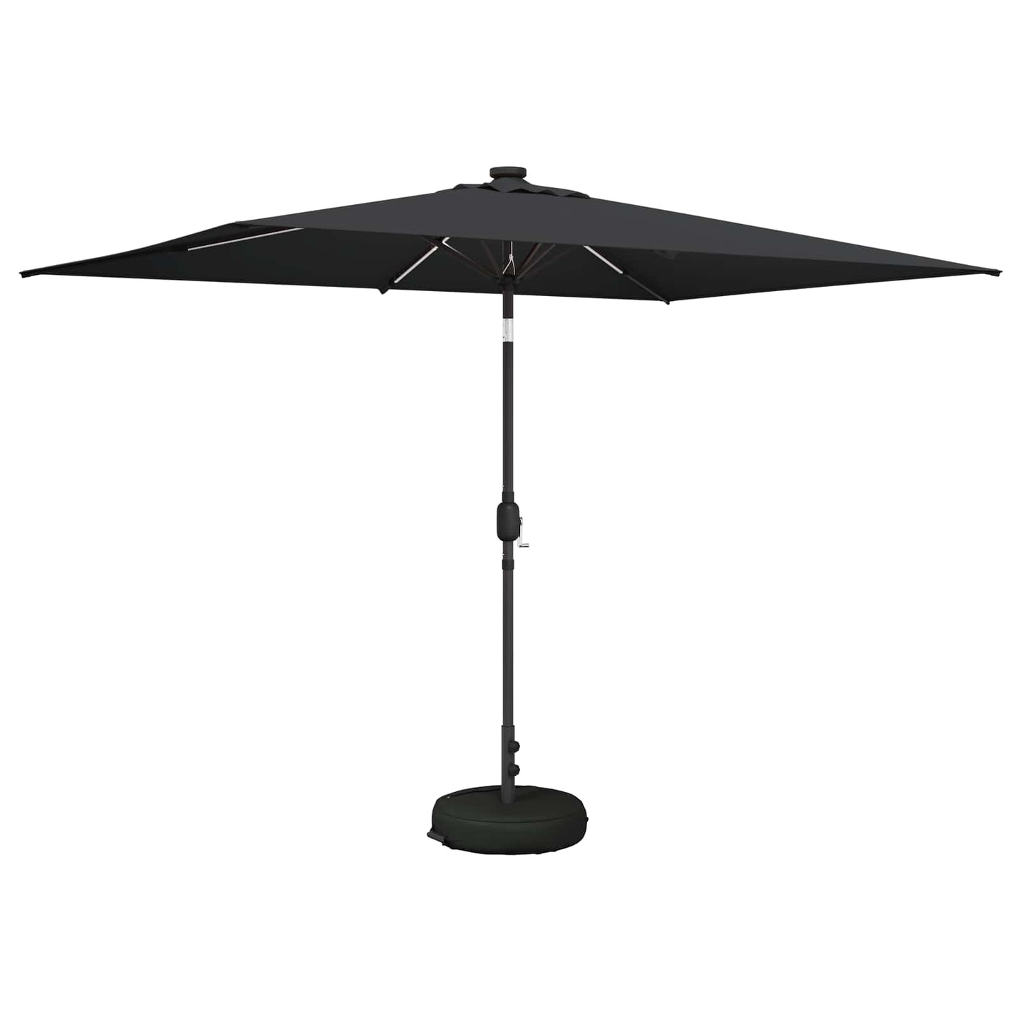 Garden Parasol with LED Lights and Base 200 x 300 cm Polyester