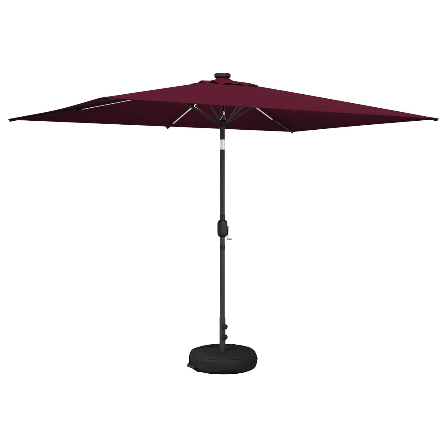 Garden Parasol with LED Lights and Base 200 x 300 cm Polyester