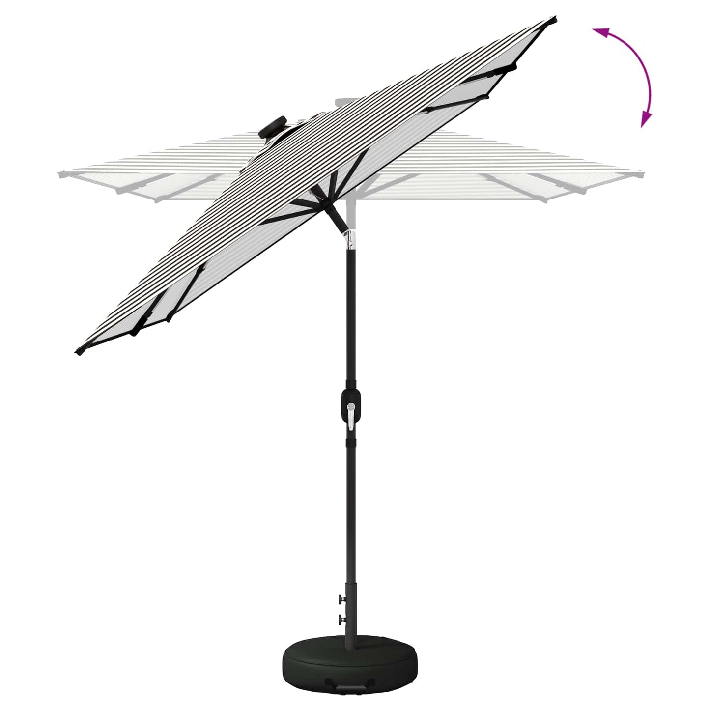 Garden Parasol with LED Lights and Base 200 x 300 cm Polyester