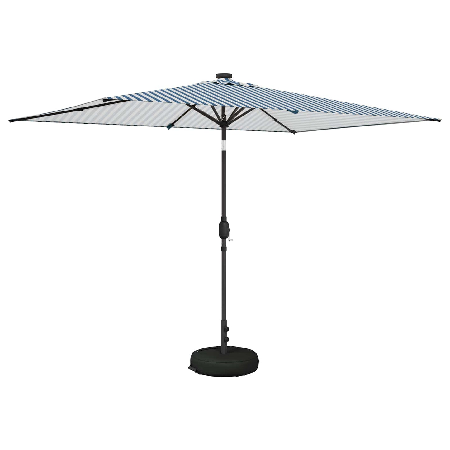 Garden Parasol with LED Lights and Base 200 x 300 cm Polyester