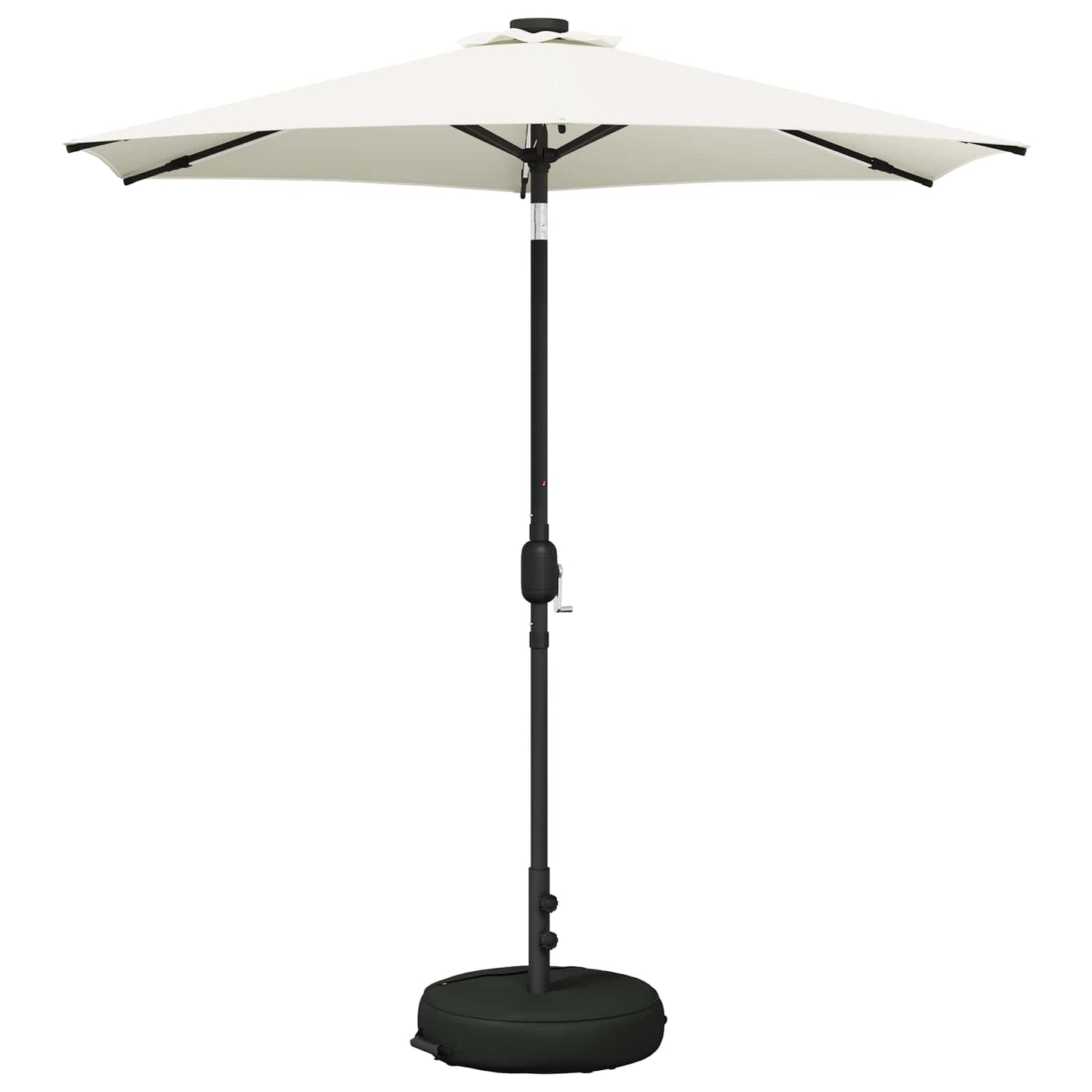 Garden Parasol with LED Lights and Base 230 x 230 cm Polyester