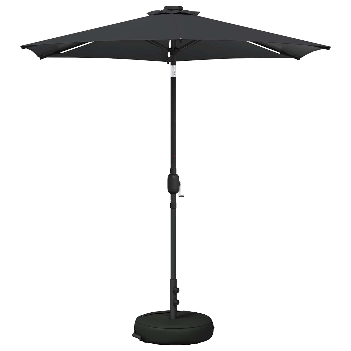 Garden Parasol with LED Lights and Base 230 x 230 cm Polyester
