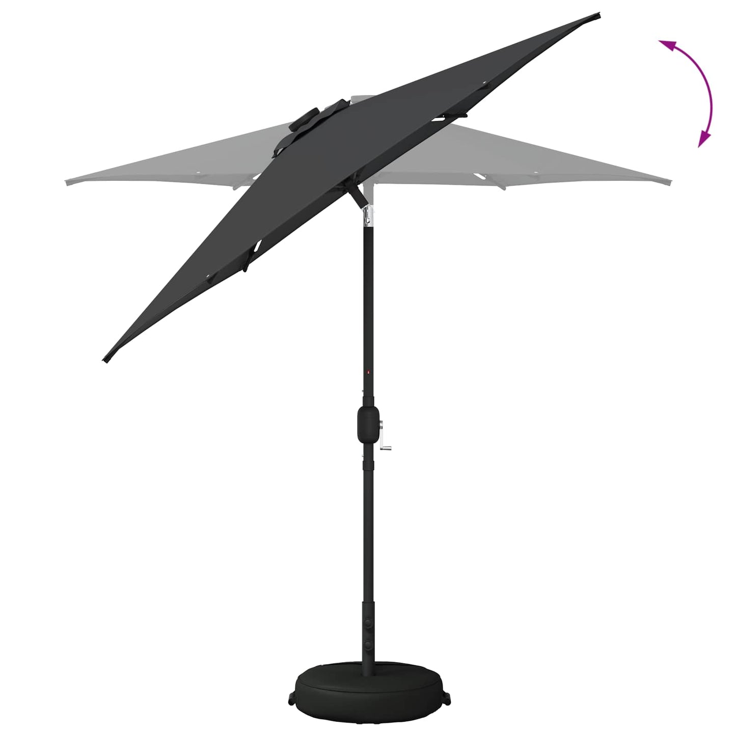 Garden Parasol with LED Lights and Base 230 x 230 cm Polyester