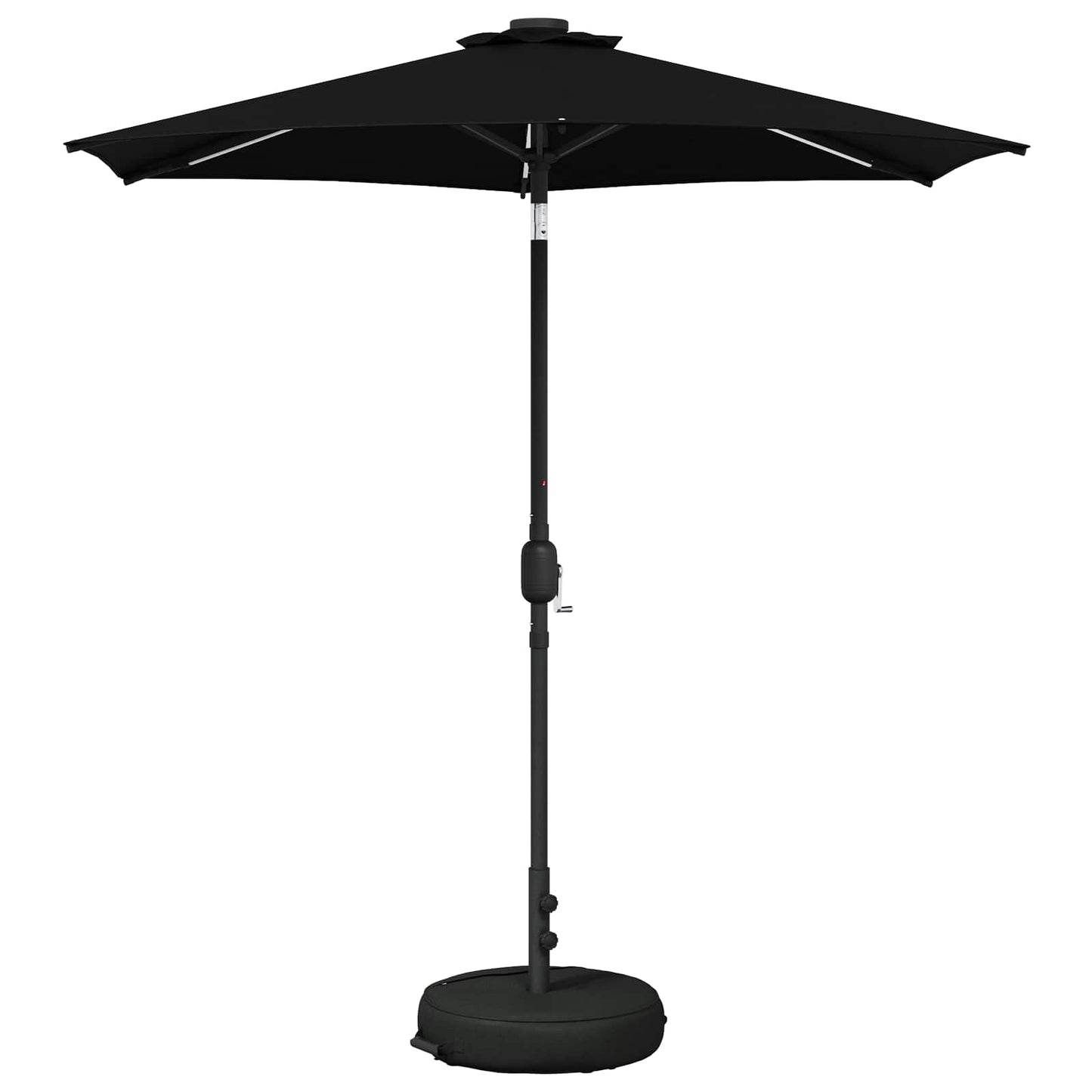 Garden Parasol with LED Lights and Base 230 x 230 cm Polyester