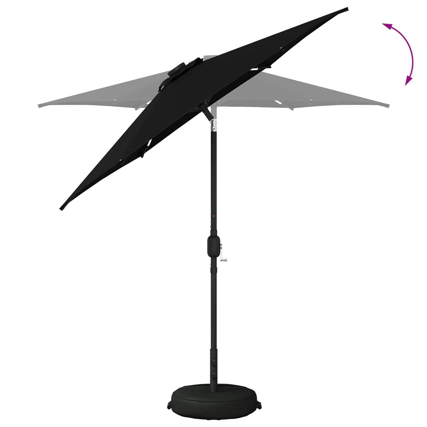 Garden Parasol with LED Lights and Base 230 x 230 cm Polyester