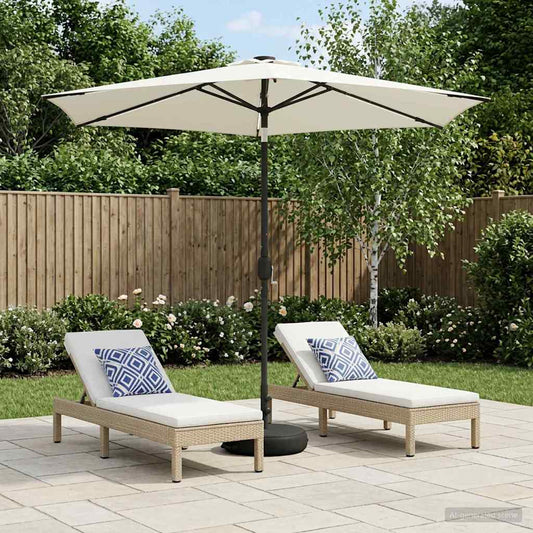 Garden Parasol with LED Lights and Base 270 x 270 cm Polyester