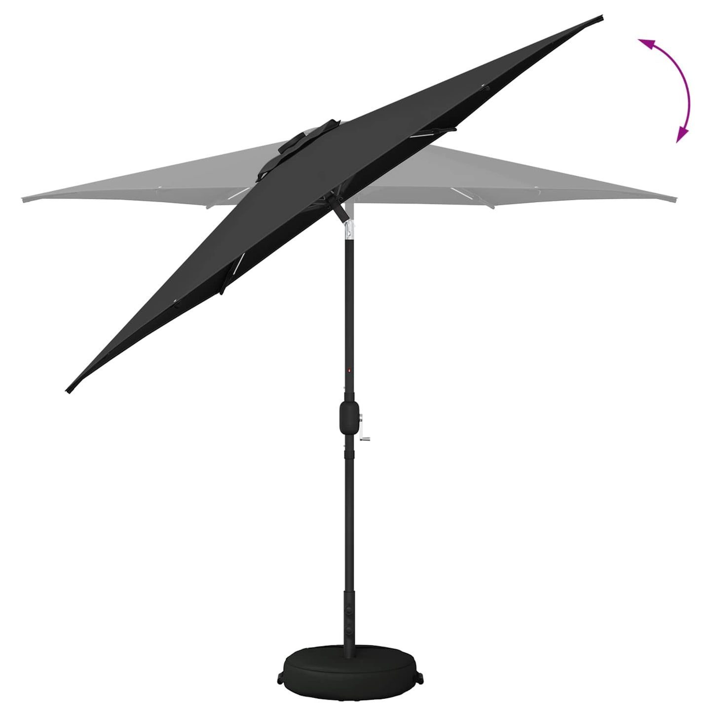 Garden Parasol with LED Lights and Base 270 x 270 cm Polyester