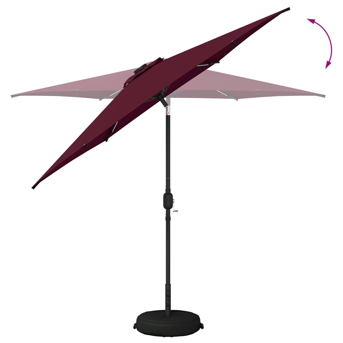 Garden Parasol with LED Lights and Base 270 x 270 cm Polyester