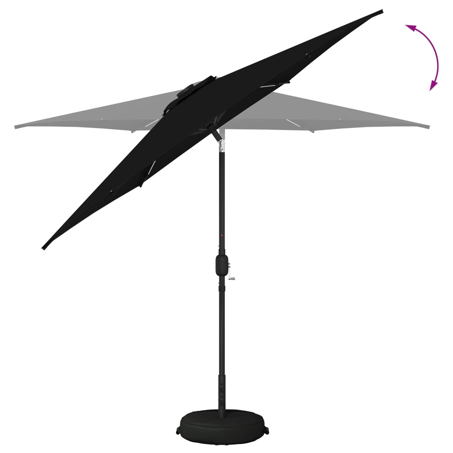 Garden Parasol with LED Lights and Base 270 x 270 cm Polyester