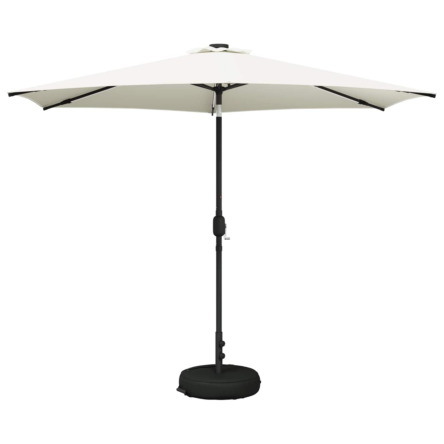 Garden Parasol with LED Lights and Base 300 x 300 cm Polyester