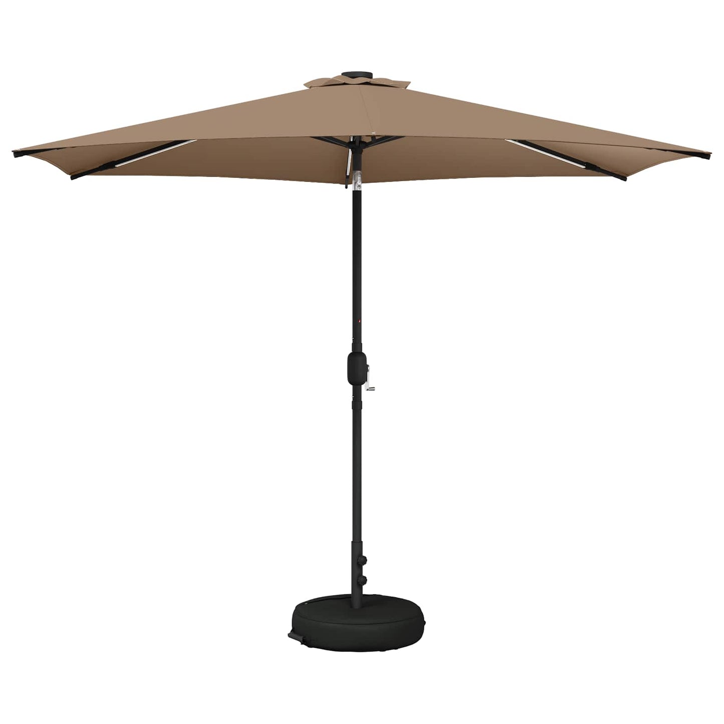 Garden Parasol with LED Lights and Base 300 x 300 cm Polyester