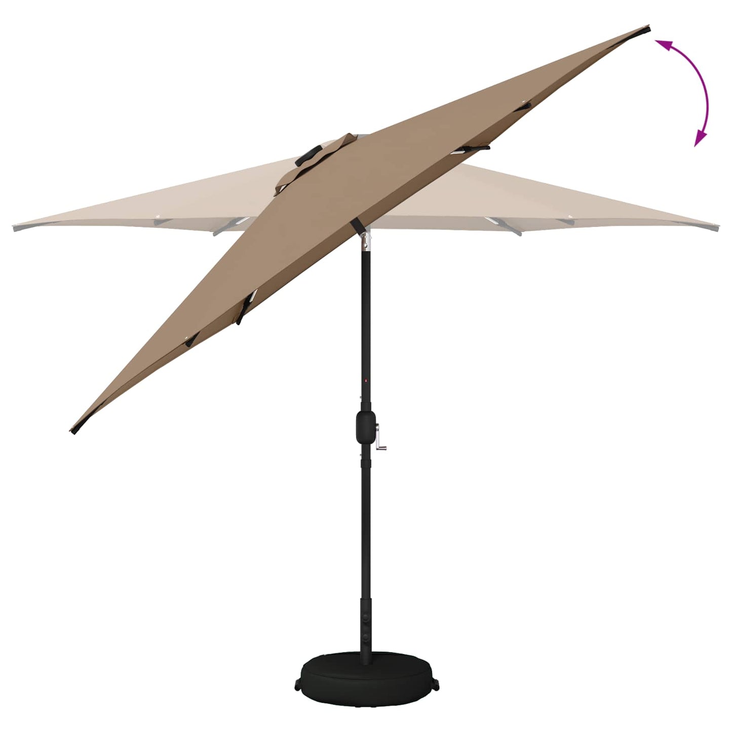 Garden Parasol with LED Lights and Base 300 x 300 cm Polyester